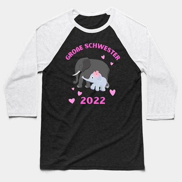 Große Schwester 2022 Geschwister Mädchen Baseball T-Shirt by Foxxy Merch